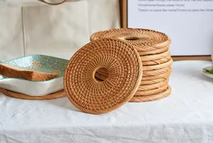 Atractivos Posavasos de Ratán con Forma de Mickey Mouse, Calidad Superior, Posavasos de Ratán Natural para Tazas de Té, Diseño Elegante, India - Product Image 3