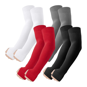 Nuevas Mangas Protectoras de Poliéster Sólido de Alta Calidad UPF50+ Largas para Protección Solar para Mujer en Negro, Rojo, Blanco y Gris - Product Image 1