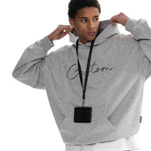 420 Grams Factory Custom Logo Blank Regular Fit <b>Hoodie</b> Unisex for Sweatshirt Cotton Drop Shoulder Pullover Men's Winter - Product Image 3