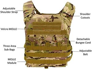 Gilet tactique en nylon personnalisé, léger, à libération rapide, pour l'entraînement sur le terrain, protection corporelle pour les sports de tir en plein air - Product Image 3