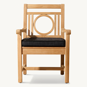 Villa Wooden Furniture Garden Furniture <b>Dining</b> Set Solid Wood Teak Courtyard <b>Dining</b> Armchair Wood Side <b>Chair</b> - Leagrave - Product Image 3