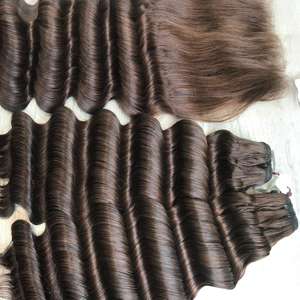 Paquets de cheveux vierges à vagues profondes tissage de cheveux humains droits avec extensions de cheveux de couleur naturelle de style vague - Product Image 4