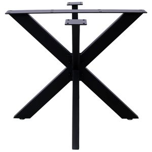 Base per Tavolo da Pranzo Industriale Nera Resistente, Struttura a Forma di Ragno in Acciaio, 28"H X 32"W X 33"D, Gambe a Sezione Quadrata - Product Image 2