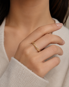 Anillo de Oro 14K con Múltiples Hilos Entrelazados, Joyería de Diamantes Personalizada de Lujo Minimalista, OEM ODM - Product Image 4