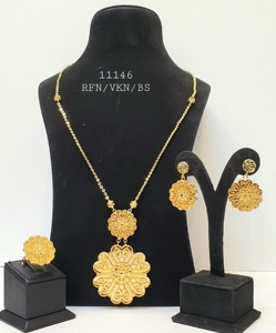 Nuevo Conjunto de Collar con Colgante Chapado en Oro de 24K para Mujer, Estilo Árabe Clásico, Joyería Fina para Bodas y Fiestas, Regalo - Product Image 1