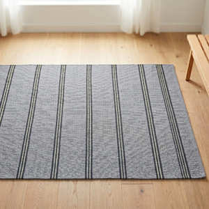 Olive Green Handwoven Striped Cotton <b>Rug</b> for Family Room Farmhouse & <b>Rustic</b> Living - Product Image 2