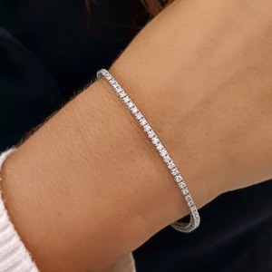 Bracelet tennis en diamant CVD cultivé en laboratoire certifié IGI, or 14K 18K, taille brillant rond VVS, bijoux de mariage pour femme, vente en gros personnalisée - Product Image 2