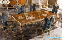 Ensemble de meubles de salle à manger en teck de style baroque, design moderne, taille personnalisée, couleur personnalisée, OEM disponible, expédition maritime SEA