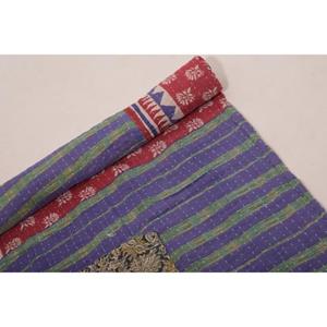 Handmade Vintage <b>Kantha</b> Quilt Indian Cotton Reversible Bedspread <b>Throw</b> Blanket Cottage Style Decor - Product Image 5
