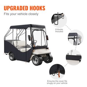 Copertura per Golf Cart in Poliestere 420D con Finestre Trasparenti su 4 Lati, Tettuccio per Club Car a 4 Posti - Product Image 6