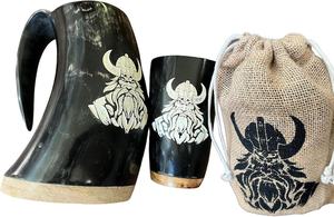 Juego de Jarras de Cerveza Vintage con Diseño Vikingo, Incrustaciones Plateadas, para Adultos, 2 Piezas, Jarra Grabada a Mano para Cerveza - Product Image 4
