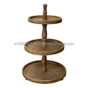 Support à gâteaux en bois fabriqué par des artisans pour élever les tables à dessert avec des tons naturels et un beau savoir-faire - Product Image 6
