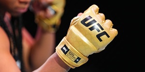 Guantes de Entrenamiento de MMA y Sanda Oficiales de la UFC, Medios Dedos, Ligeros, Antideslizantes, con Cierre de Velcro, Dorados y Negros, para Autógrafos - Product Image 2