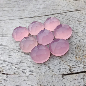 Calcedonia Lavanda Natural, Corte Checker, Redonda, Calibrada, con Reverso Plano, para Joyería, Todos los Tamaños, Venta al Por Mayor - Product Image 3