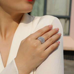 women elegant sparkling design 925 sterling silver moissanite engagement wedding <b>ring</b> anniversary bridal and Unisex band - Product Image 3