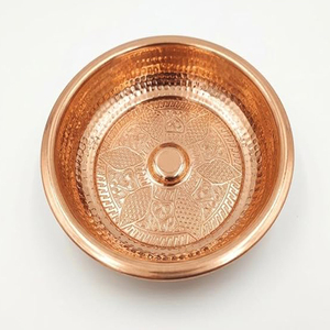 Cuenco de cobre turco para baño, cuenco decorativo artesanal para pies - Product Image 5