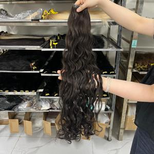 Extensiones Genius Weft, tendencia de moda, cabello lacio eslavo con puntas súper voluminosas, cabello humano 100% al por mayor con cutícula alineada - Product Image 1