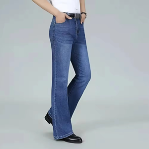 Customize High Street Spring <b>Mens</b> Denim Jeans Regular Fit <b>Stretch</b> Zipper Fly Closure - Product Image 1
