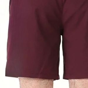 Shorts de padel en molleton pour hommes, rouge bordeaux, décontractés, taille élastique avec cordon de serrage, pour l'entraînement de padel et de tennis, vente en gros - Product Image 5