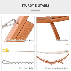 Supporto per Amaca in Legno Stile Romano Moderno con 13 Archi e Tettuccio Bianco Rimovibile per Relax all'Aperto - Product Image 5