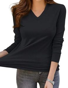 Camiseta de Mujer STELLAR de Primera Calidad, 100% Algodón, Manga Larga, Antiencogimiento, Cuello en V, Diseño Personalizado - Product Image 1