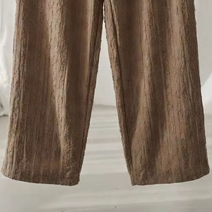 Pantalon de jogging décontracté pour homme, style coréen, en coton Remy écologique, infroissable, coupe droite, ample, taille mi-haute, respirant, avec dentelle - Product Image 4