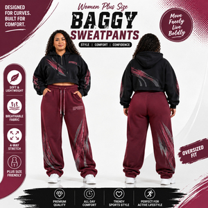 Pantalones Deportivos Holgados para Mujer, Talla Grande, con Cordón en la Cintura, Estilo Urbano, 100% Felpa Francesa, Pantalones de Invierno - Product Image 1
