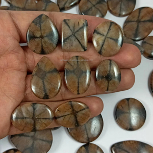 Cabochons de Chiastolite Naturelle de Qualité Supérieure, Formes Mixtes, Cristal Poli, Pierre Précieuse Marron pour la Fabrication de Pendentifs et Bijoux en Argent - Product Image 3