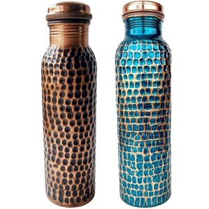 Natural Antimicrobial Hammered Copper Hydration <b>Container</b> Copper <b>Water</b> Storage Bottle for Daily Health - Product Image 5
