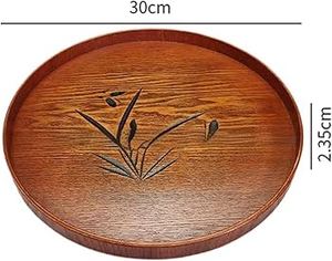 Wooden Rectangle Storage <b>Tray</b> Minimalist Design Unfinished Finish Durable Single Tier for <b>Table</b> Use Drink Food Serving - Product Image 4