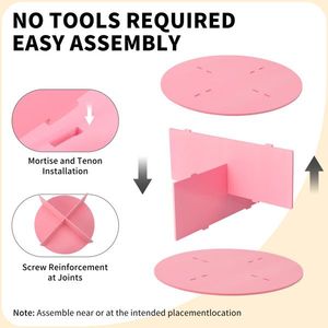 Zapatero giratorio de 7 niveles y 360 grados, color rosa, 60*60*184 cm, de madera y plástico compuesto, zapatero giratorio de 360 grados - Product Image 4