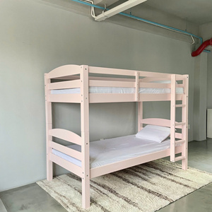 Lit superposé rose minimaliste personnalisable, meubles de chambre à coucher en bois sur mesure pour enfants - Product Image 5