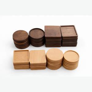 AG Elements Juego de Posavasos de Madera Natural de 4 Pulgadas, Diseño Zen Asiático Hecho a Mano, Ecológico, Reutilizable, 10 mm de Grosor, Resistente al Calor - Product Image 1