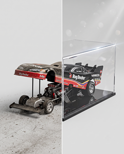 Vitrina de Acrílico Transparente para Modelos de Autos, Superficie Pulida con Corte Láser, Ideal para Ferias y Exposiciones - Product Image 4