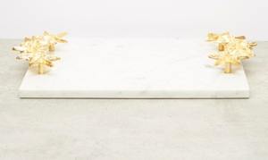 Bandeja de Servir de Mármol de Lujo con Asas Decorativas Doradas, Plato Rectangular de Piedra para el Hogar, Cocina, Hotel, Restaurante, Decoración de Mesa - Product Image 6