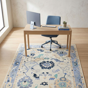 Premium Multicolor Hand Knotted Wool Area Rug with Traditional Floral Medallion Pattern Flat Pile Medium Thickness Living Room - Product Image 2