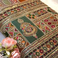 Tessuto Premium per Ricamo e Codifica, Georgette Pesante con Lavorazione a Filo, Materiale per Abiti di Design, Tessuto Africano per Feste e Moda Nuziale