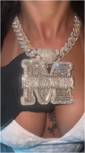 Colgante de Letra Grande con Diseño 3D Personalizado para Hombre y Mujer, Joyería Hip Hop, Colgante de Moissanita, Plata 925 - Product Image 3