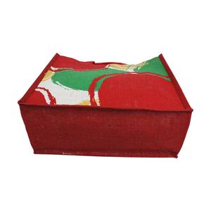 Sacs à provisions en jute à imprimé élégant avec poignée en toile de coton motif géométrique sac fourre-tout de plage à usage quotidien pour femme - Product Image 5