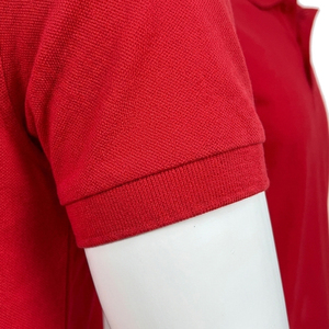 Polo de Manga Corta Rojo para Hombre, con Logotipo Personalizado, Color Sólido, Algodón Piqué, Estilo Casual, Cierre de Botones, Corte Regular - Product Image 4