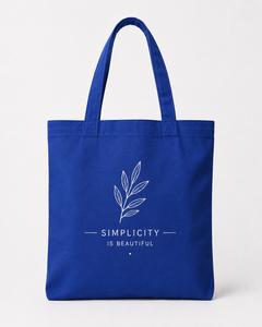 La simplicité est belle, sac fourre-tout en toile personnalisé, bleu, design minimaliste, motif imprimé, sac de voyage et de shopping toutes saisons - Product Image 1