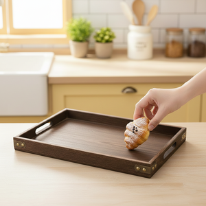 <b>Serving</b> Tray <b>Set</b> 3 Customizable Retro Eco-Friendly Wood Handmade Durable Food Grade Non-Toxic Party Home Decor Kitchen Gift - Product Image 1