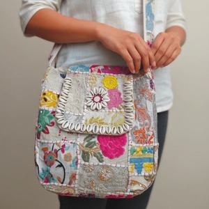 Indian Exporter Noorja Kambhari Art <b>Patchwork</b> Shoulder Handmade Ethnic Style Designer Sling <b>Bag</b> Women Available At Best price - Product Image 2