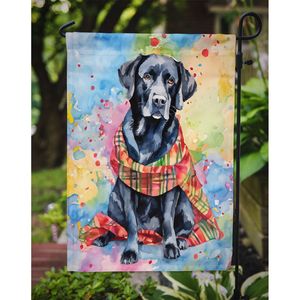 Labrador Retriever negro Navidad jardín bandera Multicolor buzón decorativo patio Banner para Patio ilustraciones flor patio césped signo - Product Image 3