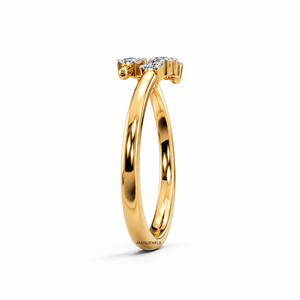 Anillo de Diamante Cultivado en Laboratorio con Diseño Abierto y Moderno para Mujer, Oro de 10K, 14K, 18K, Plata 925, 935, Joyería Fina Minimalista - Product Image 4