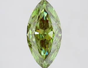 Anillo de Oro Amarillo Sólido de 14K con Diamante Verde Intenso de Corte Marquesa de 2.07ct, Cultivado en Laboratorio por IGI, Diseño East-West Bypass, Hecho a Medida - Product Image 5