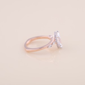 IGI Certified Marquise Cut Diamond Halo Engagement - Wedding Ring in <b>Solid</b> 925 Sterling <b>Silver</b> - Product Image 5