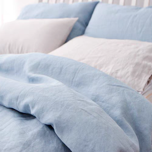 Linen Sheets Set 100% French Natural 5 pcs 1 Duvet Cover 1 <b>Flat</b> 1 Fitted Sheet 2 <b>pillow</b> cases Sets - Product Image 1