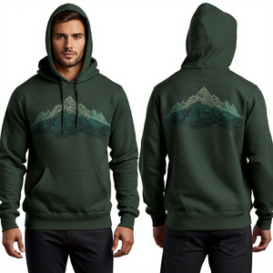 Sudadera de Lujo para Hombre con Detalles Bordados de Forest Summit, Corte Relajado Premium y Atractivo Estilo Contemporáneo para Actividades al Aire Libre - Product Image 4