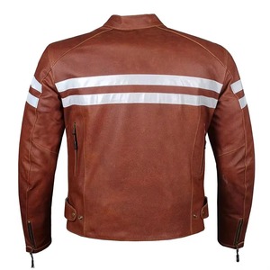 Vintage Loose Men's Leather <b>Jacket</b> Stand <b>Waterproof</b> Breathable Patchwork Color Blocking Design Front Zipper for <b>Winter</b> Outdoor - Product Image 3